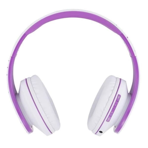 Bluetooth-hörlurar - POWERLOCUS - Fällbara - HD stereo - Micro SD/TF - Lila Violett