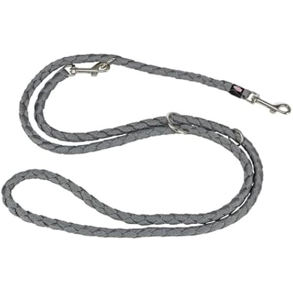 Hundkoppel - TRIXIE - Cavo V Plomb - 2,00 m - Justerbart - Grå nylon Grå