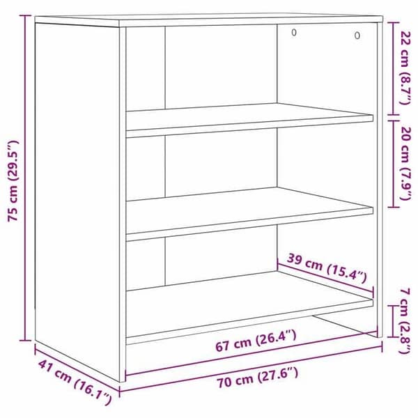 vidaXL Buffé Brun 70 x 41 x 75 cm Ingenjörsträ 875226