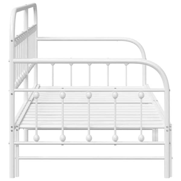 vidaXL Dagbädd Ram Vit 90 x 190 cm Pulverlackerad stål 42002651