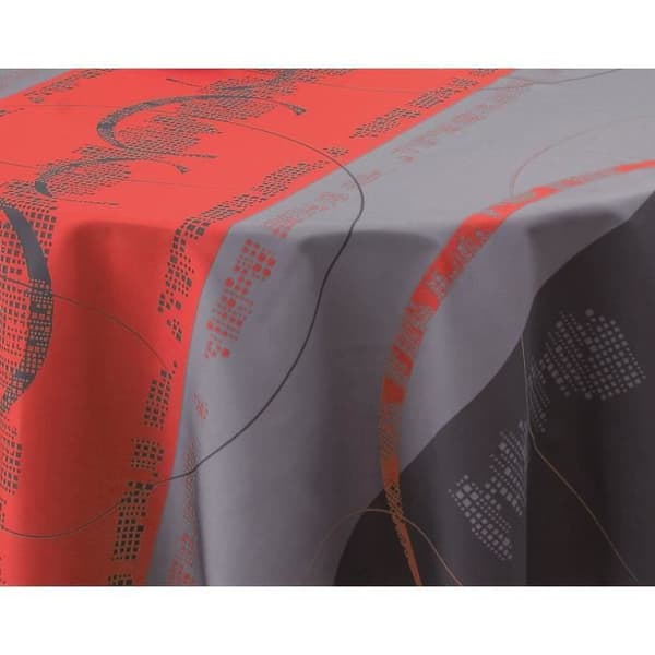 Duk - Rund 160 cm - Fläckavvisande - Vattenavvisande - 100% polyester grå, röd