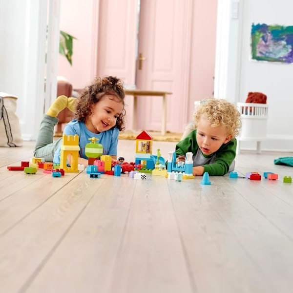 LEGO® 10914 DUPLO Deluxe klosslåda, byggsats med förvaring, pedagogisk leksak för spädbarn i åldrarna 1,5 år Beige