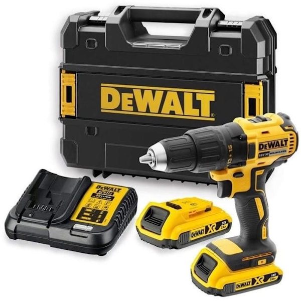 Borrmaskin - DEWALT - Dcd777D2T - 2 Lithiumbatterier 18V - Automatisk chuck 13mm - Professionell