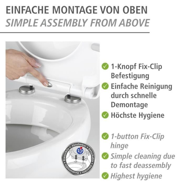 Toalettsits - WENKO - Näckros - Termoplast - Flerfärgad - Oklippbar Flerfärgad