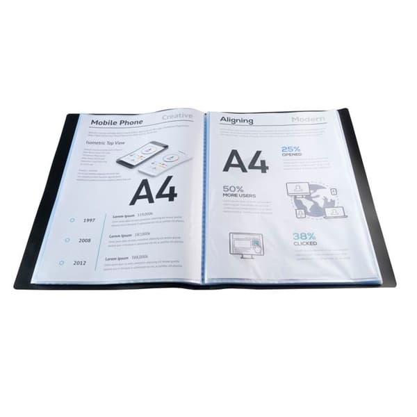 Dokumentfickor - EXACOMPTA - 8581E - 160 vyer - A4 - Svart Svart