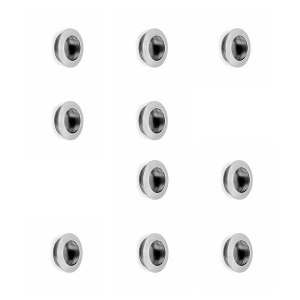 Emuca Set om 10 knopp för möbler Benetusser, diameter 41mm, Zamak, matt nickel