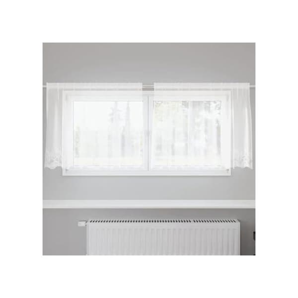 Spetsgardin - vidaXL - 80x200 cm - Vit - Polyester - Ljusfiltrerande - Integritetspaneler - Lätt Vit