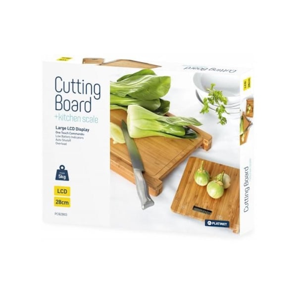 Kökset - GENERIC - Skärbräda i bambu - Integrerad våg - Tara-funktion - Nutida design Natur