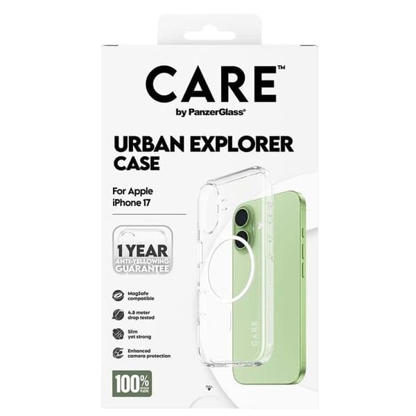 Coque MagSafe - PANZER GLASS - iPhone 17 - Stötsäker och rep-skydd - Trådlös laddning - Transparent Vit