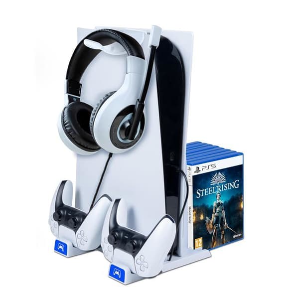 Ställ och ladda PS5-kompatibel PS5 Slim-Accessory-PS5 Vit
