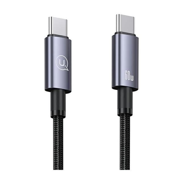 USB-C till USB-C-kabel USAMS 1,2 m, snabbladdning, stål