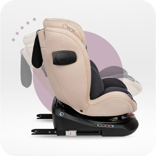 MoMi EMI Evolverande bilstol med 360° vridning - I-SIZE 0-36kg | 40-150cm | ISOFIX TOP TETHER - Beige