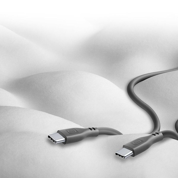 Cellularline Soft Cable - USB-C till USB-C kabel 1,2 m (svart)