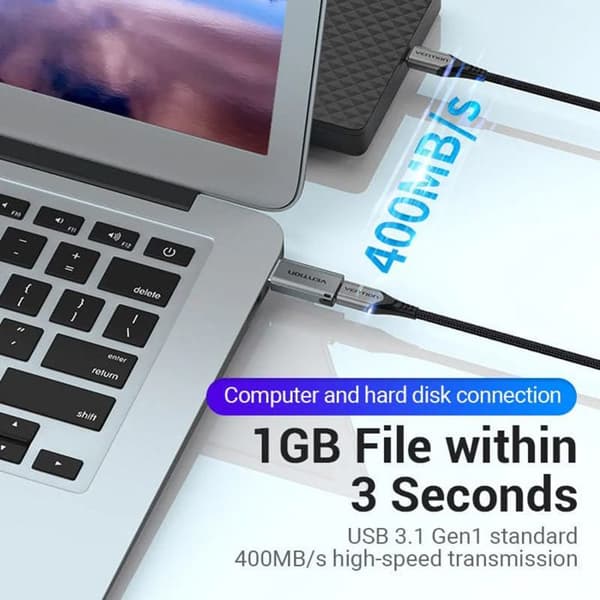 USB 3.0-adapter - Vention - CDPH0 - USB-C-kvinna - Laddning och synkronisering - Extern anslutning
