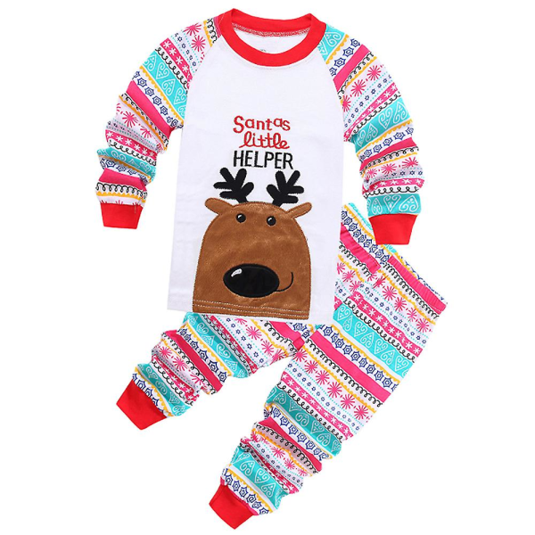 Julebørn til drenge og piger pyjamassæt juletop + buksesæt hjemmetøj style 5 2-3 Years