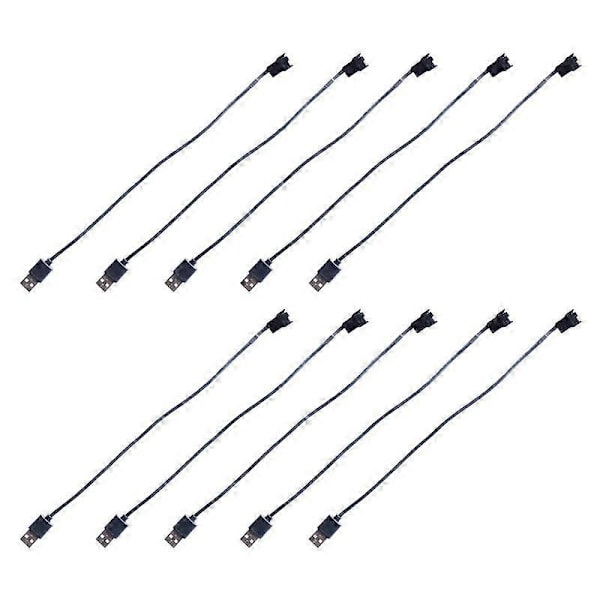 10 st USB till 4-pin fläktadapterkablar Dator PC Fläkt Strömkabel Kontakt Adapter 5V USB till Dator CPU Fläktkabel