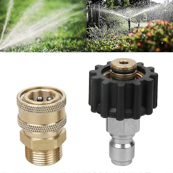 Højtryksrenser Adapter Sæt M22 14/15mm til 3/8 tommer Hurtigkobling