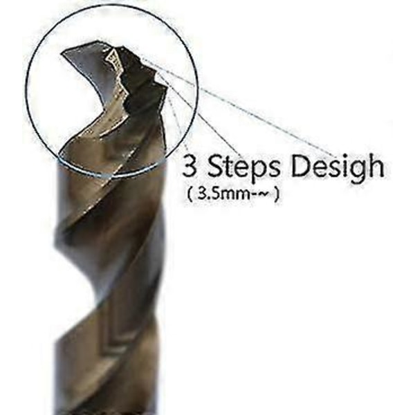 Kobolt Hård Rak Skaft Spiralborrsats - Modell: M35 Kobolt, Storlekar 1.5-6.5mm (13 Delar)