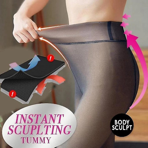 Magic Extra Tjock Varm Vinter Dubbelfodrad Stretch Thermal Fleece Tights För Dam Grey Step Foot 220g