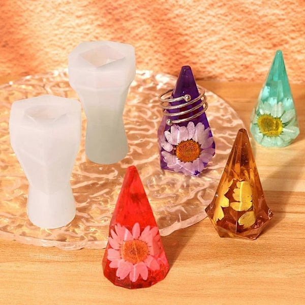 Ring Kegle Resinforme Ring Smykke Display Stand Resin Form til Boligindretning