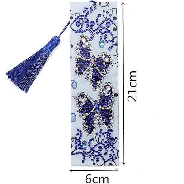 DIY Diamant Maleri Bogmærke, 5D Diamant Maleri Bogmærke Læder Kvast B