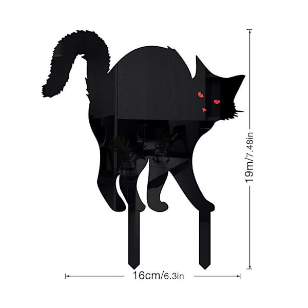 Black Cat Halloween Pihakyltit Siluetti Musta Ulkokoristeet Tervetuloa Eläinkoristeet Pation nurmikon puutarhaan Style two