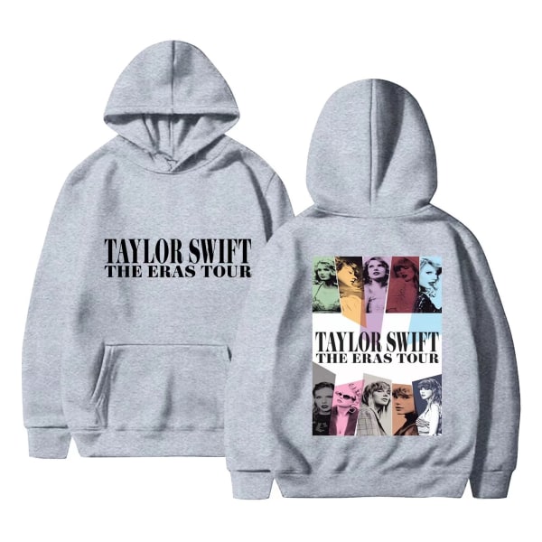 2024 europæiske og amerikanske sangerinde Taylor ny mode taylor swift enkel trykt europæiske og amerikanske hættetrøje til mænd og kvinder light gray XXL