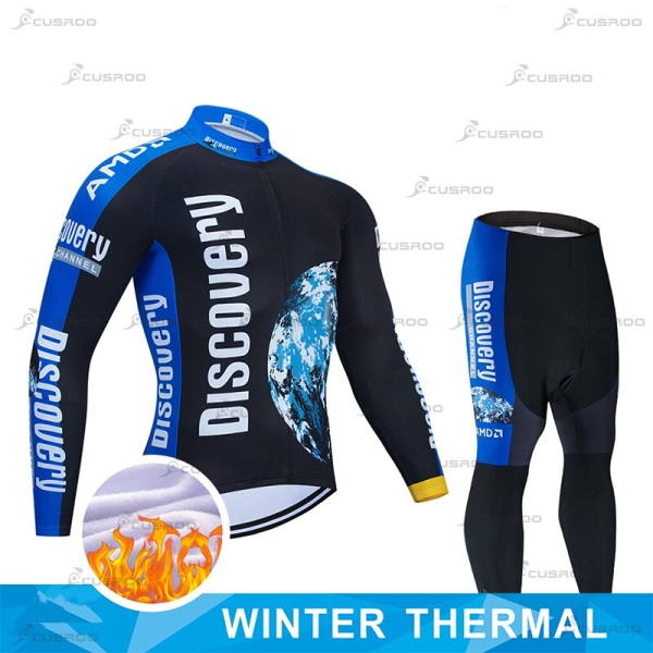 DISCOVERY TEAM LONG Setit MTB Cycling Jersey Mittatilaustyönä Ropa Ciclismo Short Cycling Wear Team Winter Thermal Fleece 7 XS