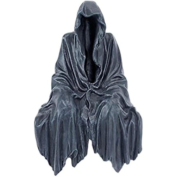 Dödsstaty Mystisk svart klänning Gotisk kappa Skulptur Figurin Prydnad Mörker Stil Harts Hantverk Bakom kulisserna Kreativ dekoration Hemma