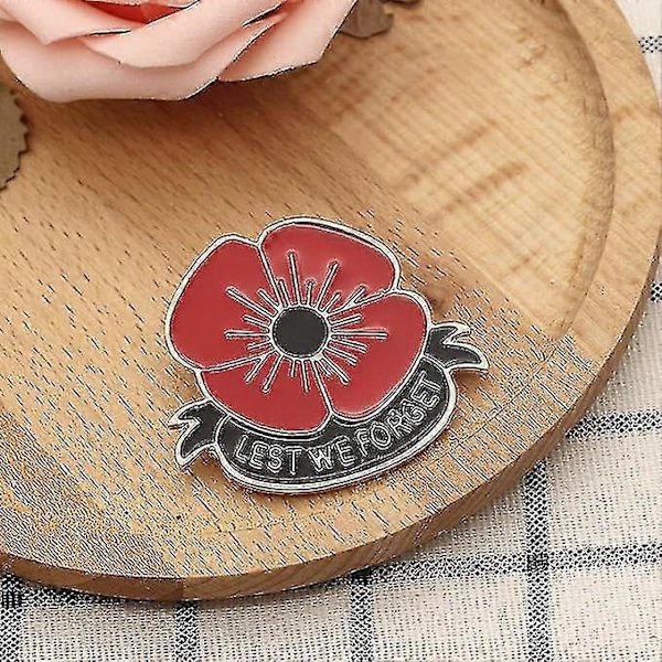 4 kpl Punainen unikko kukka rintakoru, Lest We Forget -rintakoru miehille ja naisille, muistolahja vaatetusasusteet - Youa