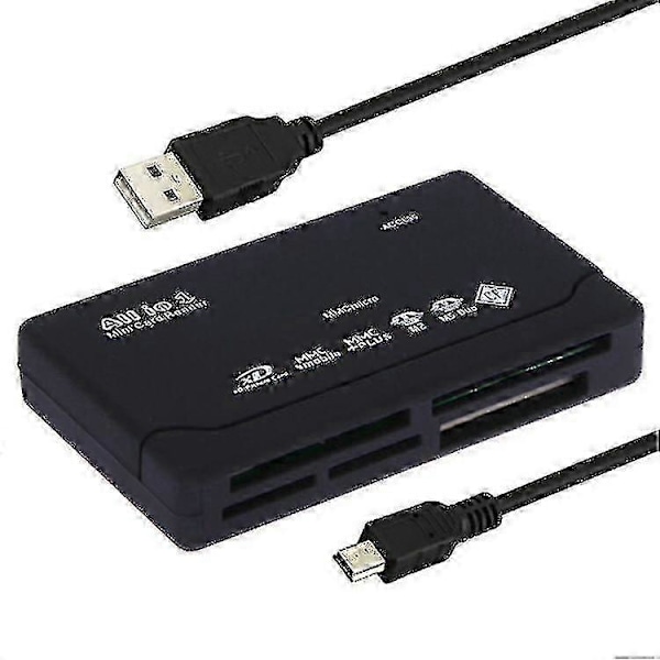 Allt-i-ett 1 Minneskortläsare Usb Extern Sd Sdhc Mini Micro M2 Mmc Xd Cf Ms
