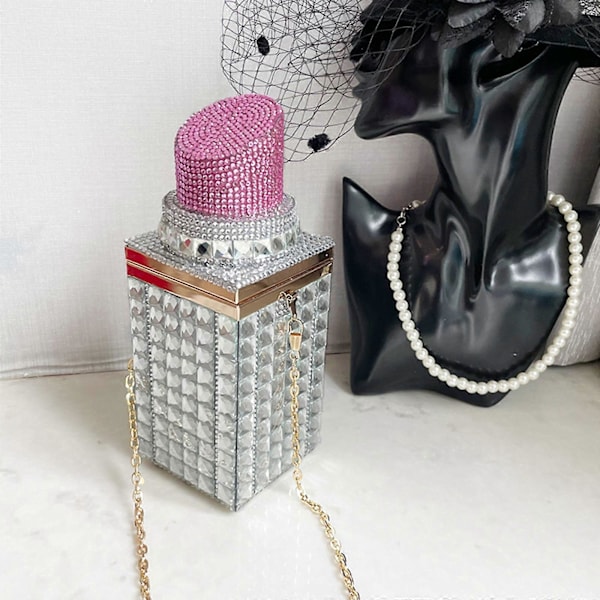 Vintage Rhinestone Clutch -käsilaukku huulipunamuodolla äitienpäiväksi