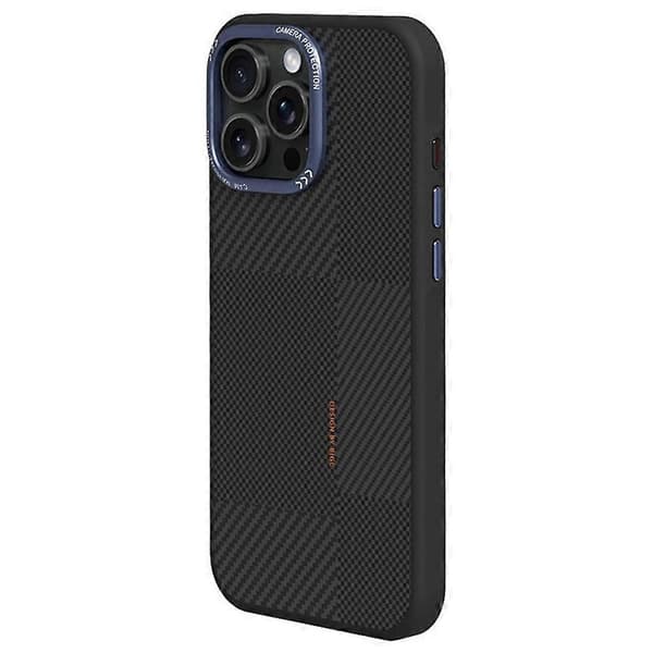 För iPhone 16 Pro Max Fodral Texturerad TPU PC Telefon Baksida Anti Fingeravtryck Stötsäker Multicolor Blue