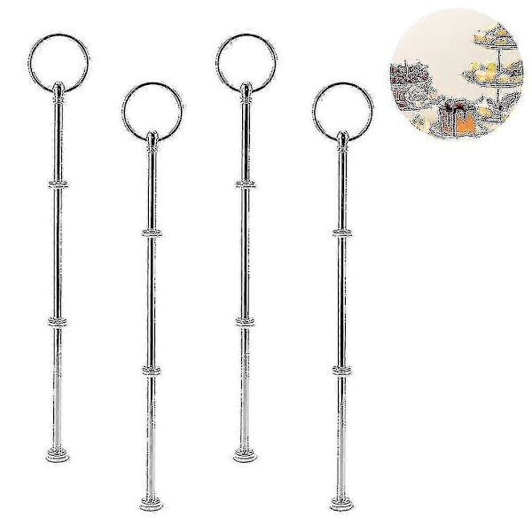 4 Sett 3-lags Kake Stativ Hardware, Lagdelt Brette Hardware 3-lags Kake Stativ
