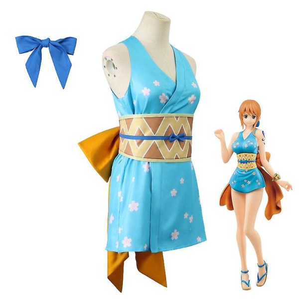 Anime One Piece Nami Cosplay Kostumer Top Sexet Kjole Nederdel Bæltedragt Anime Nami Dame Cosplay Suit Halloween Kostumer Kimono L