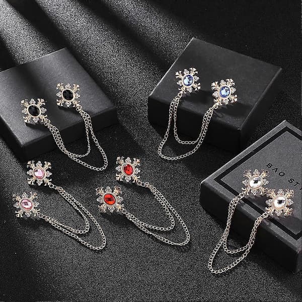 Unisex Rhinestone Decor Kæde Kvast Tøj Broche Til Fest E