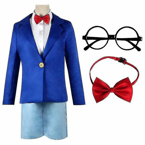 Nopea toimitus kuuluisa etsivä Conan Kudo Shinichi -asu Halloween-cosplay-asu 140CM