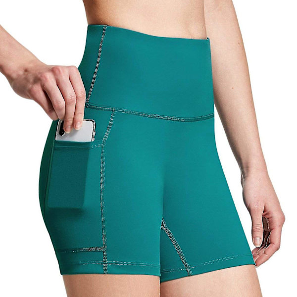 Tflycq Träningsleggings för kvinnor Fitness Sport Löpfickor Leggings Yogabyxor Green L