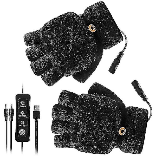 Usb Heated Gloves.elektriske Varmehansker Hel Og Halv Finger Vott