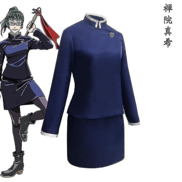 Hurtig levering Anime Jujutsu Kaisen Zenin Maki kostume Halloween festuniform til voksne og børn Without wig 140