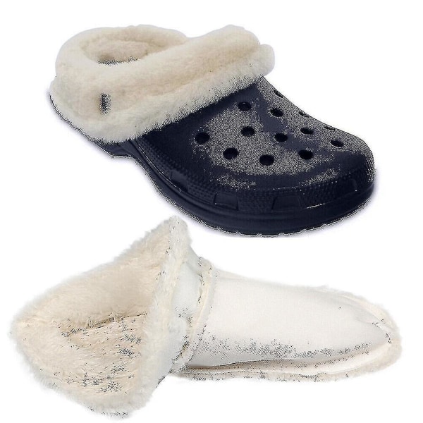 Innleggssåler For Crocs Clogs Replacement, Winter Pels Innlegg Sko Liners Såle Varm Avtagbar Furry Liners Hustøfler Fleece For Utendørs Innendørs 37-38