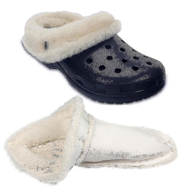 Pohjalliset Crocs Puukengät Vaihto, Talvi Turkis Sisäosa Kengänvuoraukset Pohja Lämmin Irrotettava Furry Liners House Tossut Fleece Ulkokäyttöön Sisäkäyttöön 39-40