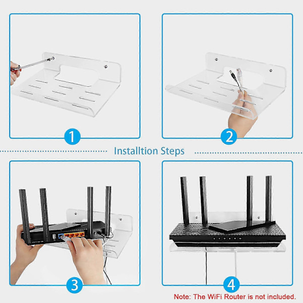 1-pack Akryl Väggfäste Kompatibel Med TP-Link WiFi 6 Router AX1800 (Archer AX21) / AX3000 (Archer AX50), Transparent