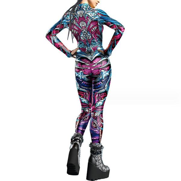 3d Skelet kostume til kvinder Halloween Sugar Skull kostume Halloween Skeleton Bodysuit til kvinder Jumpsuit Day Of The Dead kostumer XL