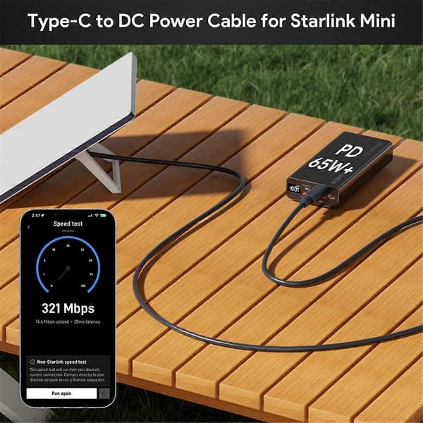 För Mini USB C till DC Strömkabel 3m Typ-C till DC Kabel Ersättning för Mini
