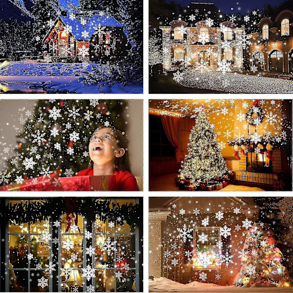 Utendørs Juleprojektor, Jule Snøprojeksjonslys, IP65 Snøfnuggprojektorlampe H