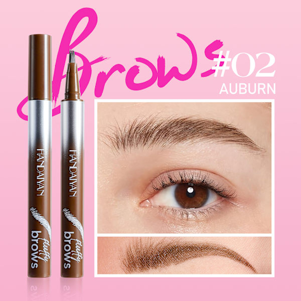 Kulmakynä, viisi väriä, villit kulmat, vedenkestävä, pitkäkestoinen, Handaiyan, juurista erottuva, luonnollinen kulmanestekynä Wild Eyebrow Pencil #02