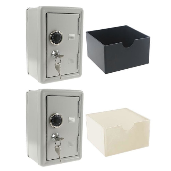för Creative Mini Metall Mynt Bank Fack med Nycklar Barn Pengar Sparande Burk Barn Insättning Säkerhet Säker Box för Fodral Hem Ornament Födelsedagspresent