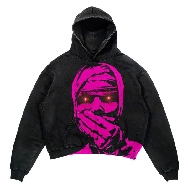 punkdesign print luvtröja harajuku streetwear y2 mode oversized hoodie hip hop gotisk långärmad style 2 M