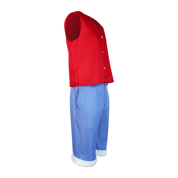 One Piece Luffys cosplay-kostyme stråhatt Klassisk Luffys cosplay-kostyme Top + pants M